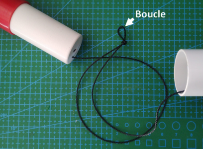 Fig. 1 : Réalisation d'une boucle sur la cordelette