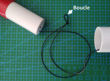 Fig. 1: Réalisation d'une boucle sur la cordelette