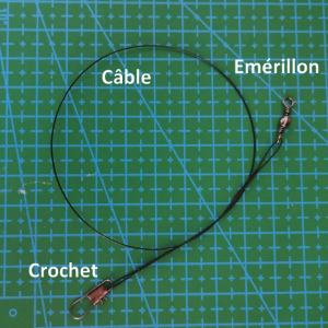 Fig. 1: Cordelette en Kevlar de 1.1mm de diamètre, 100kg de tenue mécanique et point de fusion à 450°C