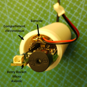 Fig. 2: Mise en place de l'avionique et de la batterie