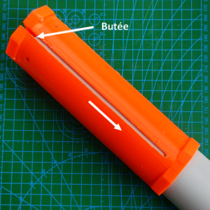 Fig. 1: Mise en place du gabarit de découpe des ailerons