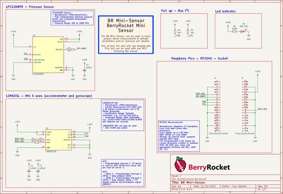 Fig. 2: Schéma électrique de la carte BR Mini Sensor