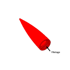 Fig. 2: Filetage à conserver en cas de modification de l'ogive